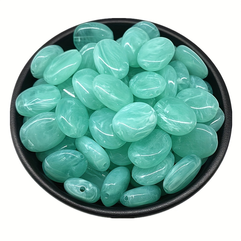 Colorful Oval Shape Striped Beads for DIY Jewelry Making